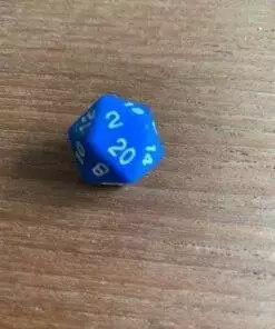 Blå D20. enkelt terning i blå. 